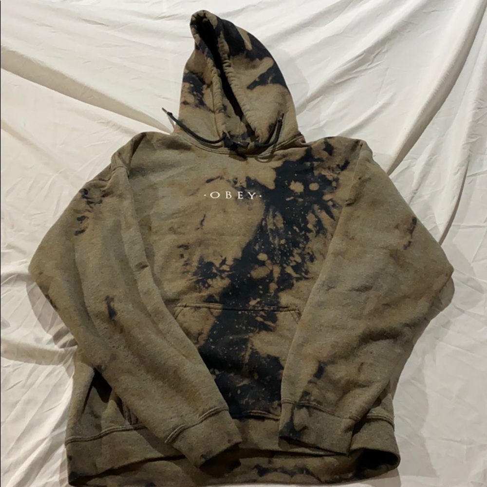 obey multicolor hoodie, medium size